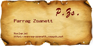 Parrag Zsanett névjegykártya